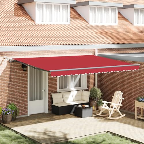 HOMEELIKE Automatische Einziehbare Markise mit LED Rot 450x300 cm von HOMEELIKE