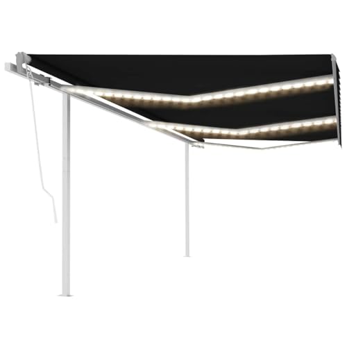 HOMEELIKE Automatische Markise mit LED & Windsensor 6x3 m Anthrazit HOMEELIKE Automatische Markise mit LED & Windsensor 6x3 m Anthrazit von HOMEELIKE