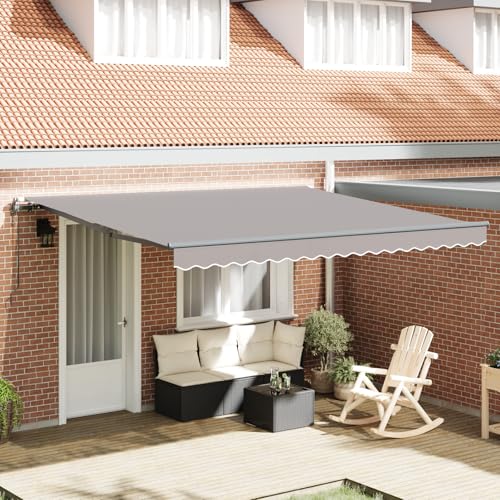 HOMEELIKE Automatische einziehbare Markise Hellgrau 400x350 cm von HOMEELIKE