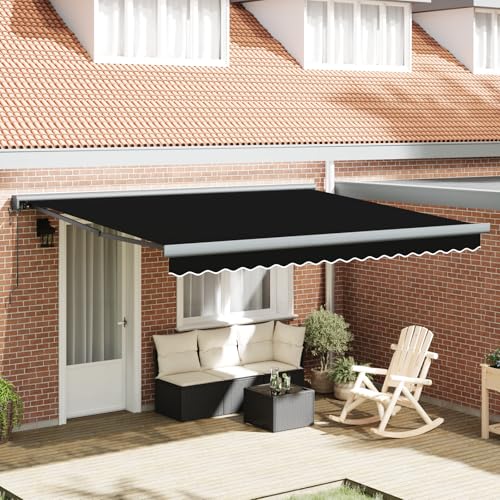 HOMEELIKE Automatische einziehbare Markise Schwarz 400x300 cm von HOMEELIKE