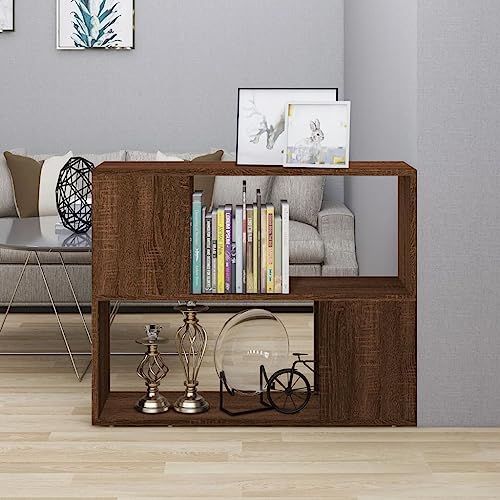 HOMEELIKE B¨¹cherregal/Raumteiler Braun Eichen-Optik 80x24x63 cm von HOMEELIKE