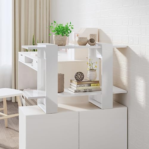 HOMEELIKE B¨¹cherregal/Raumteiler Hochglanz-Wei? 80x30x51 cm von HOMEELIKE