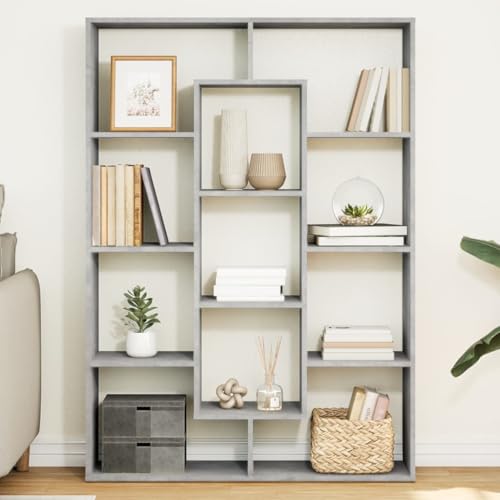 HOMEELIKE B¨¹cherregal Betongrau 102x29x143 cm Holzwerkstoff von HOMEELIKE
