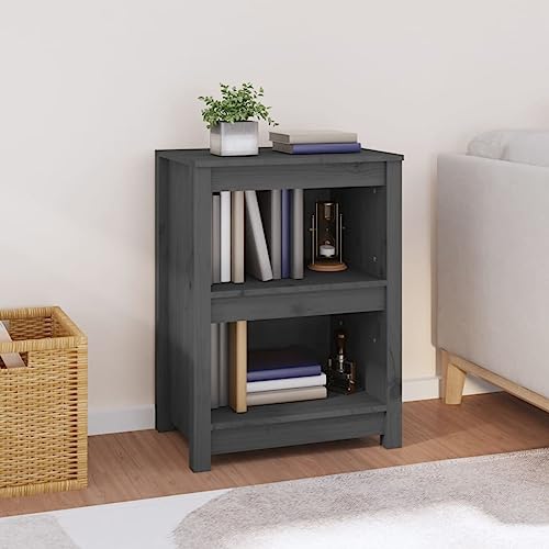 HOMEELIKE B¨¹cherregal Grau 50x35x68 cm Massivholz Kiefer von HOMEELIKE