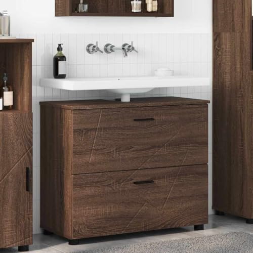 HOMEELIKE Badezimmer Schrank Braune Eiche 76,5 x 35 x 64 cm Holzwerkstoff HOMEELIKE Badezimmer Schrank Braune Eiche 76,5 x 35 x 64 cm Holzwerkstoff von HOMEELIKE