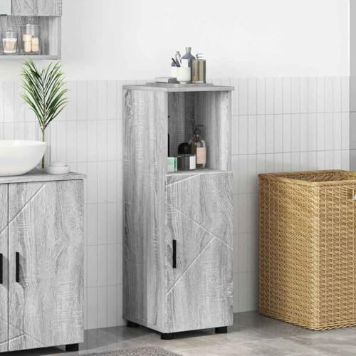 HOMEELIKE Badezimmer Schrank Grau Sonoma 30 x 35 x 95 cm Holzwerkstoff von HOMEELIKE