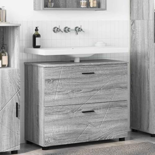 HOMEELIKE Badezimmer Schrank Grau Sonoma 76,5 x 35 x 64 cm Holzwerkstoff HOMEELIKE Badezimmer Schrank Grau Sonoma 76,5 x 35 x 64 cm Holzwerkstoff von HOMEELIKE