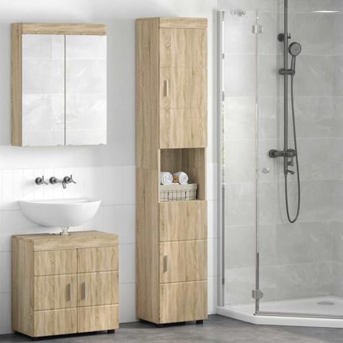 HOMEELIKE Badezimmer Schrank Tulum Sonoma Eiche 37 x 31,5 x 203 cm HOMEELIKE Badezimmer Schrank Tulum Sonoma Eiche 37 x 31,5 x 203 cm von HOMEELIKE