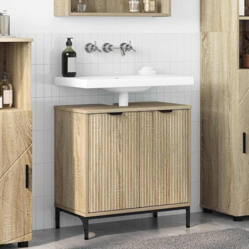 HOMEELIKE Badezimmer Waschbecken Schrank Sonoma Eiche 60,5 x 33,5 x 61 cm HOMEELIKE Badezimmer Waschbecken Schrank Sonoma Eiche 60,5 x 33,5 x 61 cm von HOMEELIKE