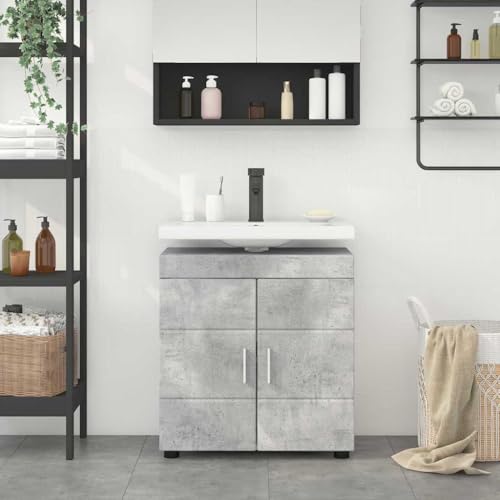 HOMEELIKE Badezimmer Waschbecken Schrank Tulum Betongrau 60 x 34 x 63 cm HOMEELIKE Badezimmer Waschbecken Schrank Tulum Betongrau 60 x 34 x 63 cm von HOMEELIKE