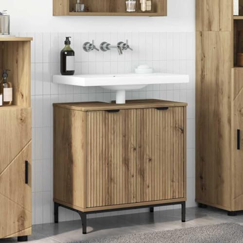HOMEELIKE Badezimmer Waschbecken Schrank mit Speicher Eiche handwerklich HOMEELIKE Badezimmer Waschbecken Schrank mit Speicher Eiche handwerklich von HOMEELIKE