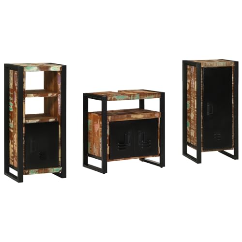 HOMEELIKE Badezimmerm?Bel Set 3 pcs Mehrfarbig Massives recyceltes Holz HOMEELIKE Badezimmerm?Bel Set 3 pcs Mehrfarbig Massives recyceltes Holz von HOMEELIKE