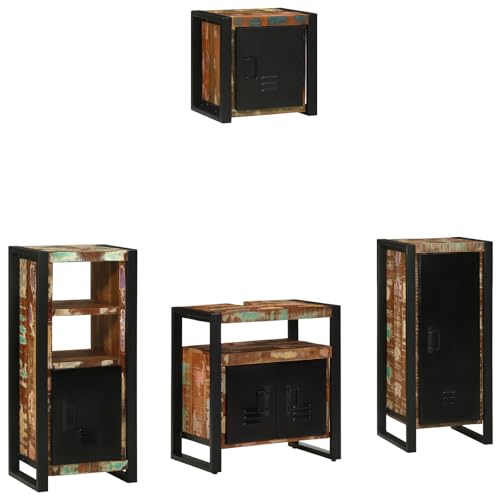 HOMEELIKE Badezimmerm?Bel Set 4 pcs Mehrfarbig Massives recyceltes Holz HOMEELIKE Badezimmerm?Bel Set 4 pcs Mehrfarbig Massives recyceltes Holz von HOMEELIKE