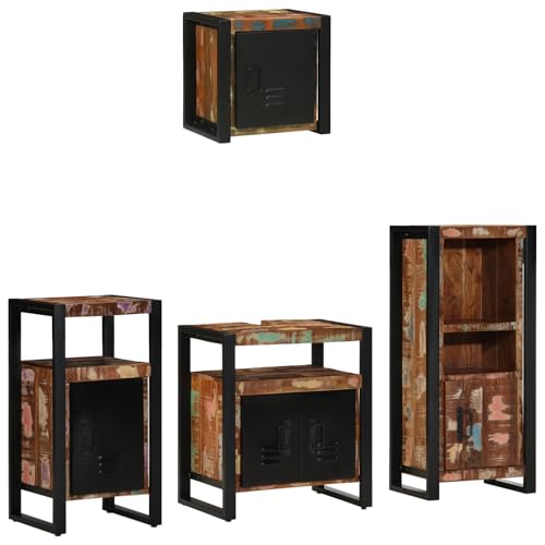 HOMEELIKE Badezimmerm?Bel Set 4 pcs Mehrfarbig Massives recyceltes Holz HOMEELIKE Badezimmerm?Bel Set 4 pcs Mehrfarbig Massives recyceltes Holz von HOMEELIKE