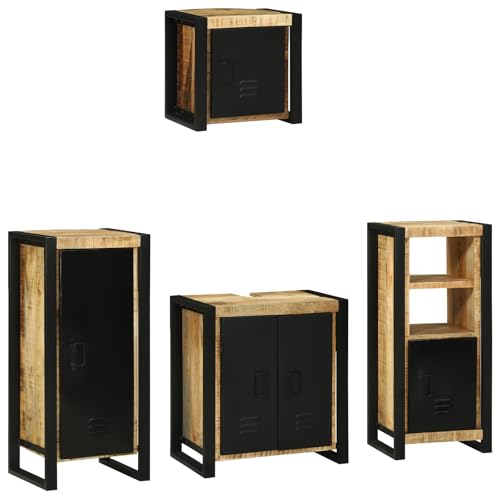 HOMEELIKE Badezimmerm?Bel Set mit Regal 4 pcs Braun Massives Mango-Holz HOMEELIKE Badezimmerm?Bel Set mit Regal 4 pcs Braun Massives Mango-Holz von HOMEELIKE