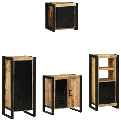 HOMEELIKE Badezimmerm?Bel Set mit Regal 4 pcs Braun Massives Mango-Holz HOMEELIKE Badezimmerm?Bel Set mit Regal 4 pcs Braun Massives Mango-Holz von HOMEELIKE