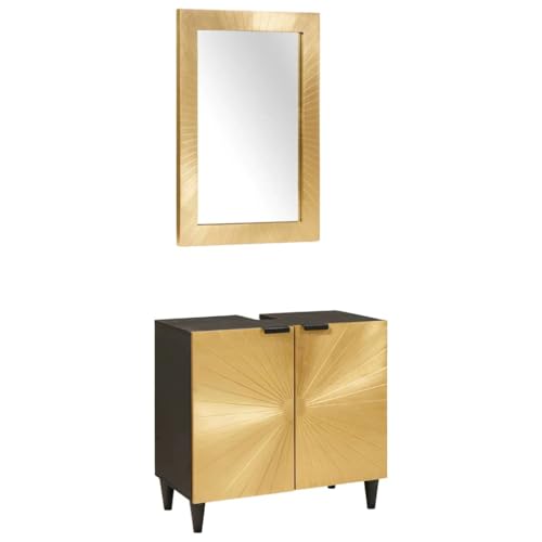 HOMEELIKE Badezimmermoebel-Sets 2 pcs Schwarz und Gold 62 x 33 x 58 cm HOMEELIKE Badezimmermoebel-Sets 2 pcs Schwarz und Gold 62 x 33 x 58 cm von HOMEELIKE