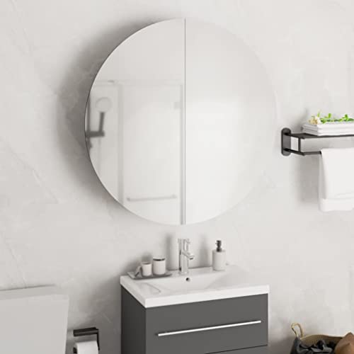 HOMEELIKE Badezimmerschrank mit Rundem Spiegel & LED Wei? 54x54x17,5 cm HOMEELIKE Badezimmerschrank mit Rundem Spiegel & LED Wei? 54x54x17,5 cm von HOMEELIKE