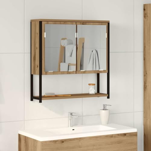 HOMEELIKE Badezimmerspiegelschrank Eiche handwerklich 60 x 16 x 60 cm von HOMEELIKE