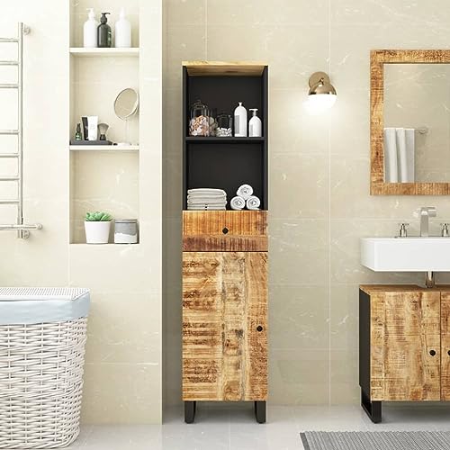 HOMEELIKE Badschrank 38x33x160 cm Massivholz Mango HOMEELIKE Badschrank 38x33x160 cm Massivholz Mango von HOMEELIKE