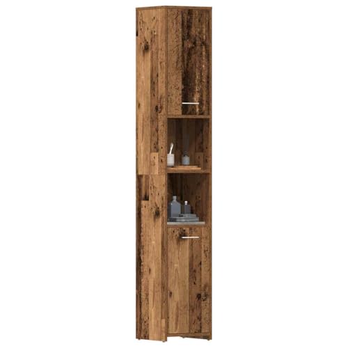 HOMEELIKE Badschrank Altholz-Optik 30x30x183,5 cm Holzwerkstoff von HOMEELIKE