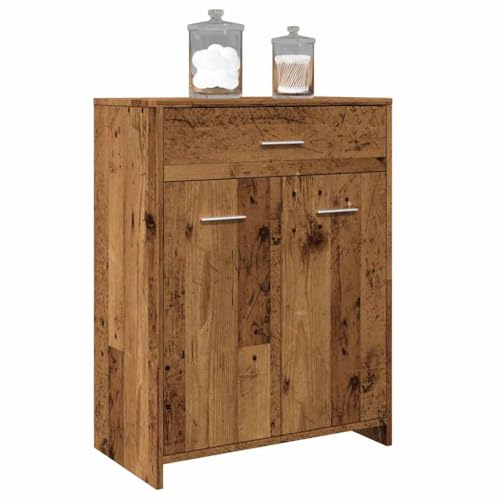 HOMEELIKE Badschrank Altholz-Optik 60x33x80 cm Holzwerkstoff von HOMEELIKE