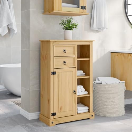HOMEELIKE Badschrank Corona 70x33x110 cm Massivholz Kiefer HOMEELIKE Badschrank Corona 70x33x110 cm Massivholz Kiefer von HOMEELIKE