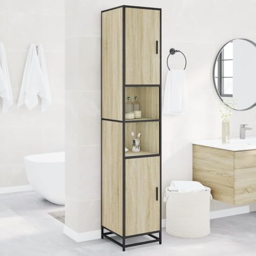 HOMEELIKE Badschrank Eichen-Optik 35x37,5x188,5 cm Holzwerkstoff Metall HOMEELIKE Badschrank Eichen-Optik 35x37,5x188,5 cm Holzwerkstoff Metall von HOMEELIKE