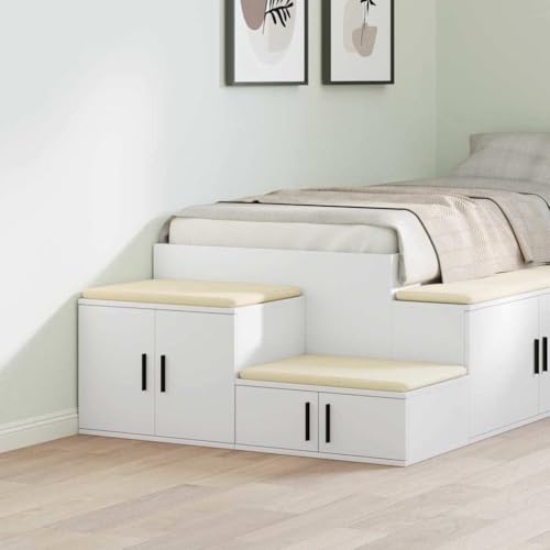 HOMEELIKE Badschrank Wei? 118 x 41 x 40 cm Holzwerkstoff von HOMEELIKE