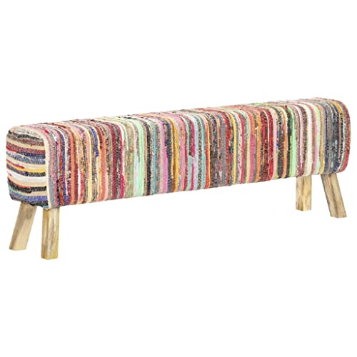 HOMEELIKE Bank 160 cm Mehrfarbig Chindi-Stoff von HOMEELIKE