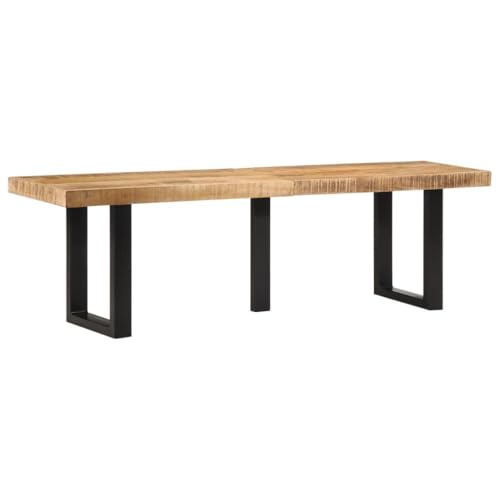 HOMEELIKE Bank 160 cm Raues Mangoholz und Stahl von HOMEELIKE