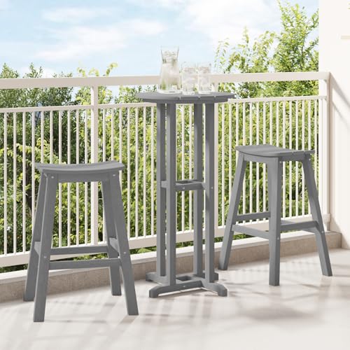 HOMEELIKE Barhocker 2 St¨¹ck Hellgrau HDPE von HOMEELIKE