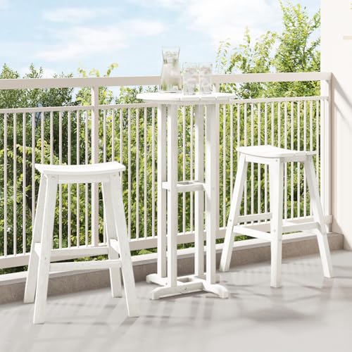 HOMEELIKE Barhocker 2 St¨¹ck Wei? HDPE von HOMEELIKE