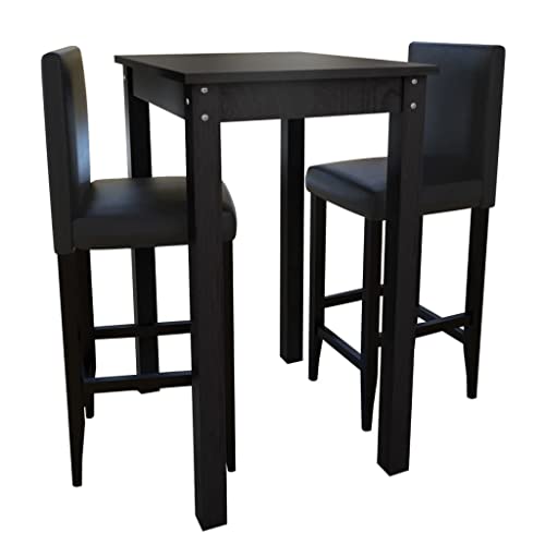 HOMEELIKE Barset 2 Barhocker + Bartisch Massivholz K¨¹chenbar Theke mit Sitzh?henverstellung f¨¹r K¨¹Che Esszimmer modernes Design Bequeme Polsterung leicht zu reinigen bis 110 kg belastbar von HOMEELIKE