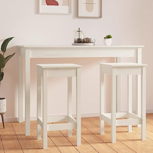 HOMEELIKE Barstuehle 2 STK. Weiss 40x40x78 cm Massivholz Kiefer HOMEELIKE Barstuehle 2 STK. Weiss 40x40x78 cm Massivholz Kiefer von HOMEELIKE
