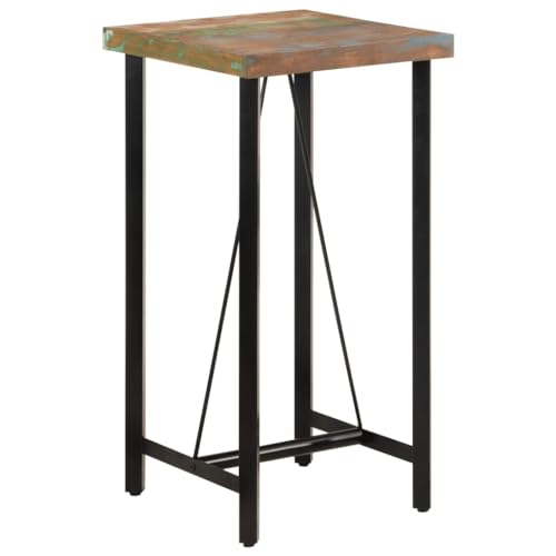 HOMEELIKE Bartisch 55x55x107 cm Altholz Massiv und Eisen von HOMEELIKE
