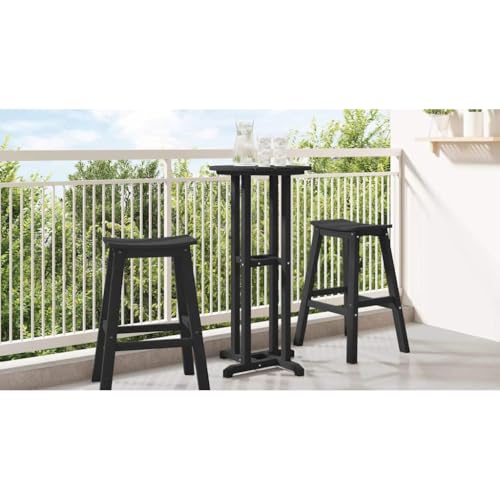 HOMEELIKE Bartisch Schwarz 55 x 55 x 107 cm HDPE von HOMEELIKE
