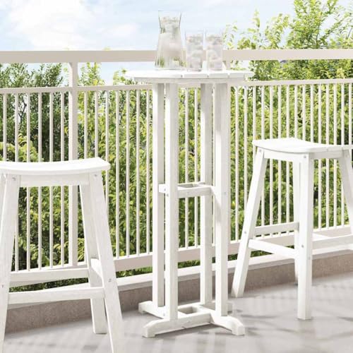 HOMEELIKE Bartisch Wei? 55 x 55 x 107 cm HDPE von HOMEELIKE
