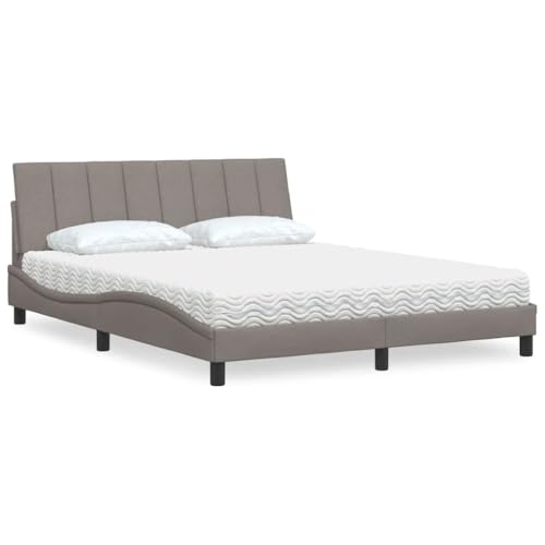 HOMEELIKE Bett mit Matratze Hanko Taupe 160x200 cm Stoff HOMEELIKE Bett mit Matratze Hanko Taupe 160x200 cm Stoff von HOMEELIKE