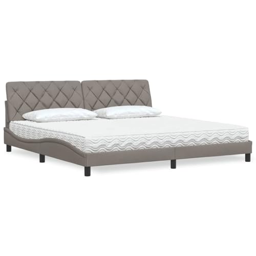 HOMEELIKE Bett mit Matratze Taupe 200x200 cm Stoff HOMEELIKE Bett mit Matratze Taupe 200x200 cm Stoff von HOMEELIKE