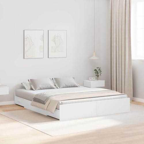 HOMEELIKE Bett mit Stauraum Wei? 140 x 200 cm Wuchsplatte und Spanplatte HOMEELIKE Bett mit Stauraum Wei? 140 x 200 cm Wuchsplatte und Spanplatte von HOMEELIKE