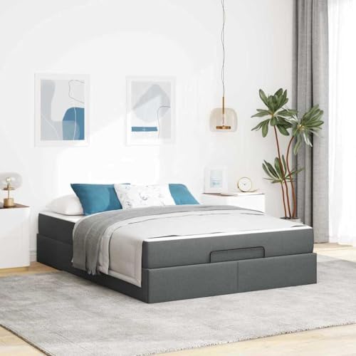 HOMEELIKE Bettgestell Dunkelgrau 140 x 200 cm Stoff HOMEELIKE Bettgestell Dunkelgrau 140 x 200 cm Stoff von HOMEELIKE
