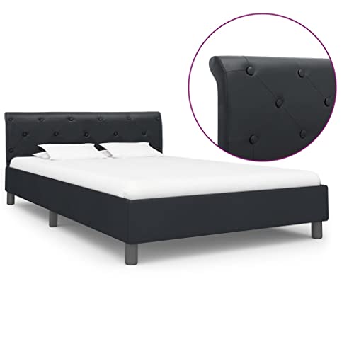 HOMEELIKE Bettgestell Schwarz Kunstleder 140 ¡Á 200 cm HOMEELIKE Bettgestell Schwarz Kunstleder 140 ¡Á 200 cm von HOMEELIKE