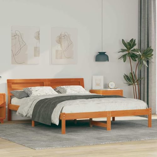 HOMEELIKE Bettgestell Wachsbraun 140 x 200 cm Massivkiefer HOMEELIKE Bettgestell Wachsbraun 140 x 200 cm Massivkiefer von HOMEELIKE