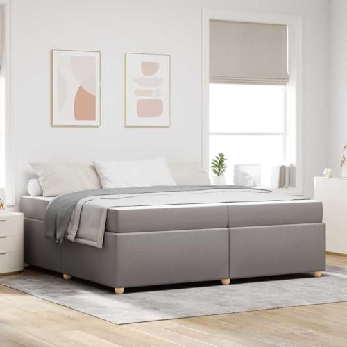HOMEELIKE Bettgestell in Taupe mit Matratze 200x200 cm Stoffbezug komfortabel und stabil HOMEELIKE Bettgestell in Taupe mit Matratze 200x200 cm Stoffbezug komfortabel und stabil von HOMEELIKE