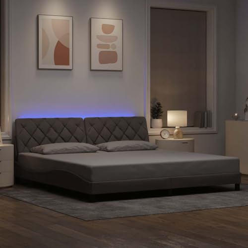 HOMEELIKE Bettgestell mit LED ohne Matratze Taupe 200x200 cm Stoff HOMEELIKE Bettgestell mit LED ohne Matratze Taupe 200x200 cm Stoff von HOMEELIKE