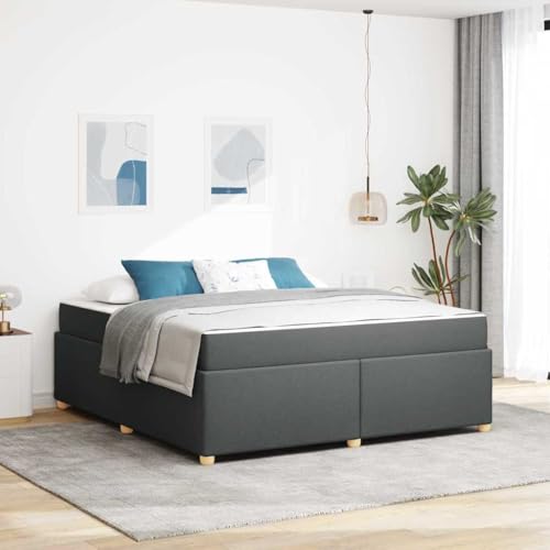 HOMEELIKE Bettgestell mit Matratze Dunkelgrau 180 x 200 cm Stoff HOMEELIKE Bettgestell mit Matratze Dunkelgrau 180 x 200 cm Stoff von HOMEELIKE