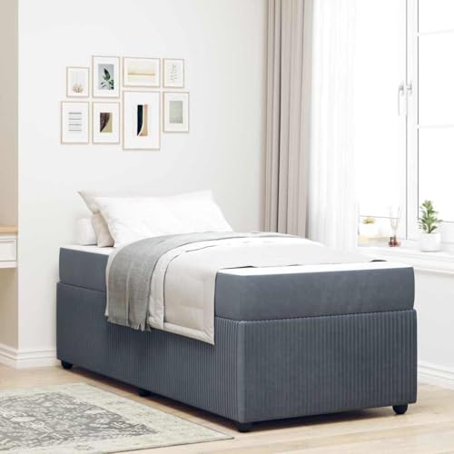 HOMEELIKE Bettgestell mit Matratze Sonstiges Dunkelgrau 80 x 200 cm Samt HOMEELIKE Bettgestell mit Matratze Sonstiges Dunkelgrau 80 x 200 cm Samt von HOMEELIKE