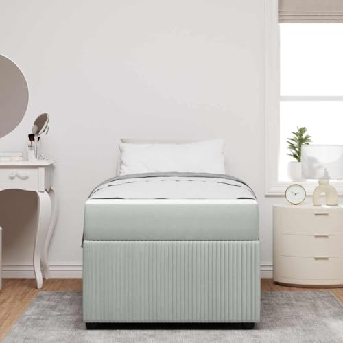 HOMEELIKE Bettgestell mit Matratze Sonstiges Hellgrau 100 x 200 cm Samt HOMEELIKE Bettgestell mit Matratze Sonstiges Hellgrau 100 x 200 cm Samt von HOMEELIKE