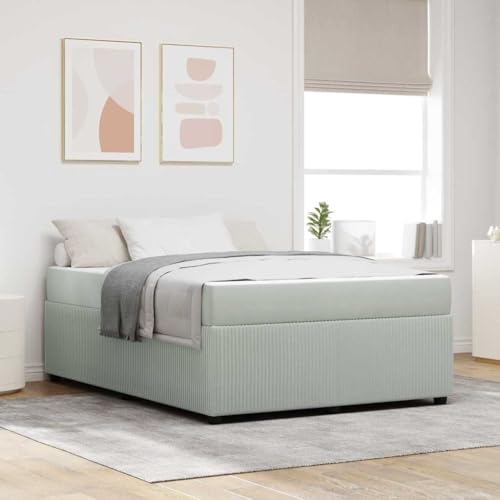 HOMEELIKE Bettgestell mit Matratze Sonstiges Hellgrau 140 x 200 cm Samt HOMEELIKE Bettgestell mit Matratze Sonstiges Hellgrau 140 x 200 cm Samt von HOMEELIKE